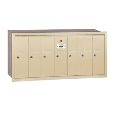 Salsbury Industries Salsbury Industries 3507SRU Vertical Mailbox - 7 Doors - Sandstone - Recessed Mounted - USPS Access 3507SRU